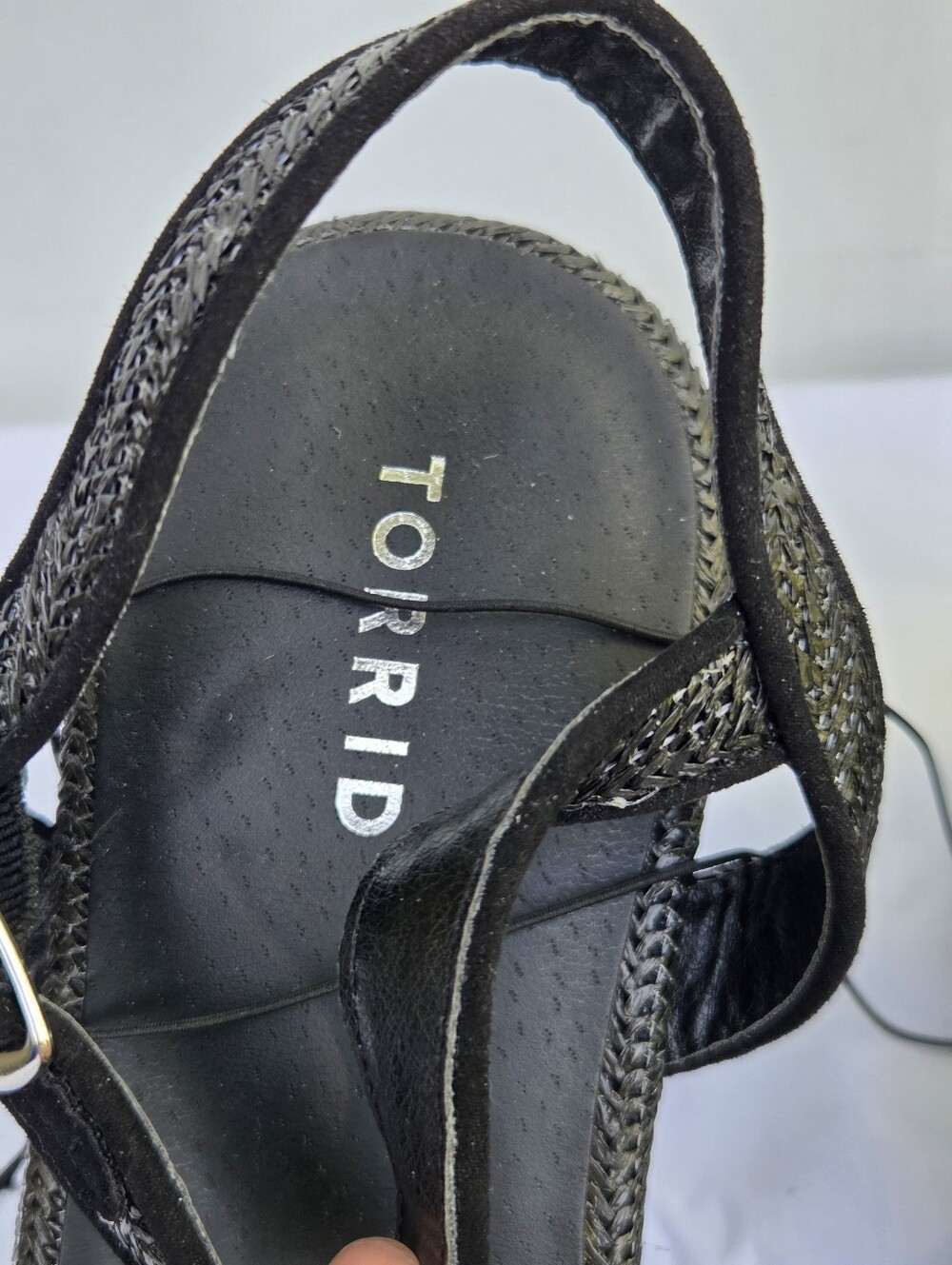 NWT Torrid Raffia Platform Heel Sandals Black Size-9.5WW - Picture 6 of 12